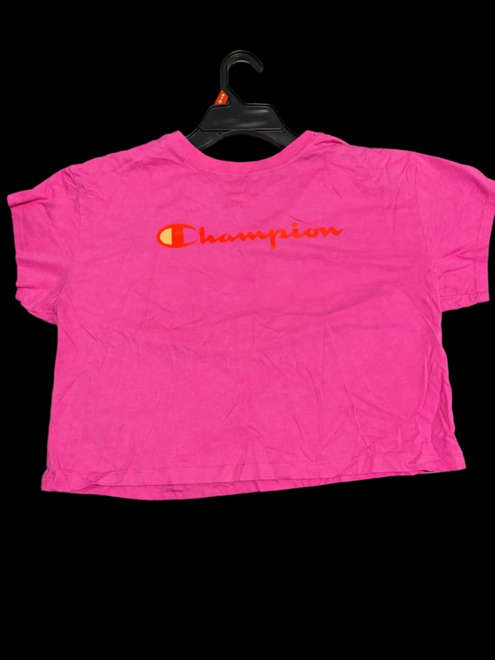 Champion Hot Pink Tee with Orange Logo